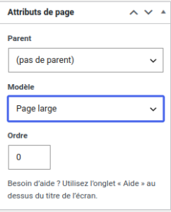  Modèle Page large wordpress