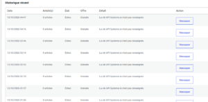 historique des envois Systeme.io